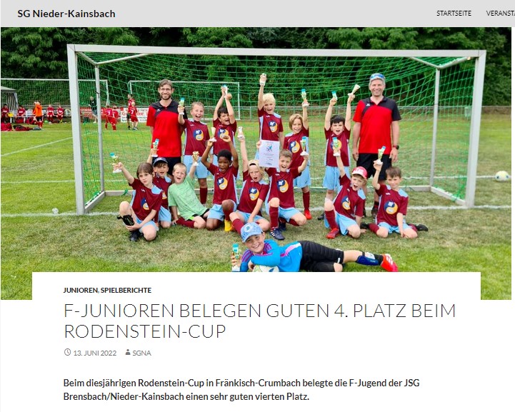 F-JUNIOREN BELEGEN GUTEN 4. PLATZ BEIM RODENSTEIN-CUP